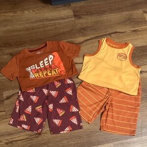 2 pairs, Cat & Jack 2-Piece pjs, size M (8/10), tank and short sleeve & shorts